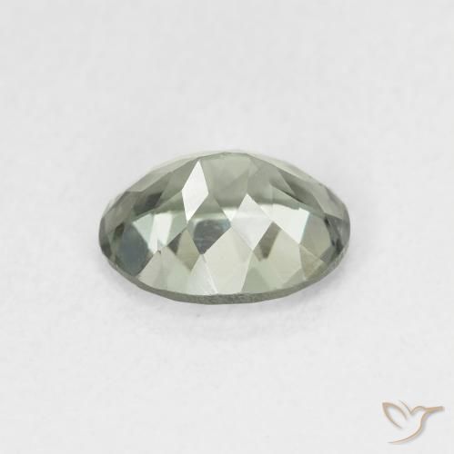 Tourmaline Gris vert moyen naturelle ovale, 1.38 ct, VS