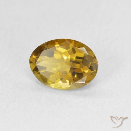 Tourmaline Brun doré vert naturelle ovale, 0.96 ct, VS