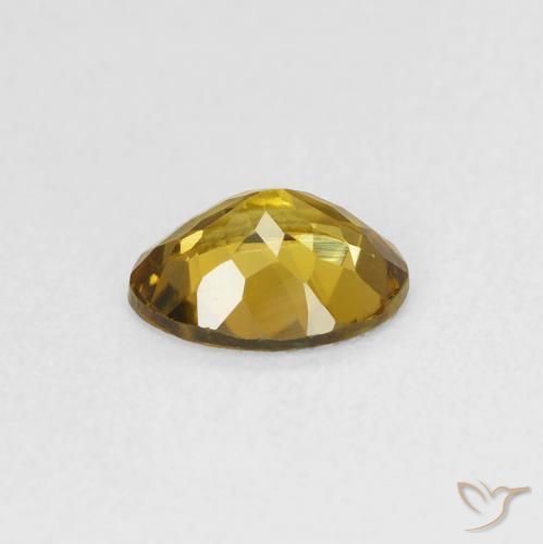 Tourmaline Brun doré vert naturelle ovale, 0.96 ct, VS