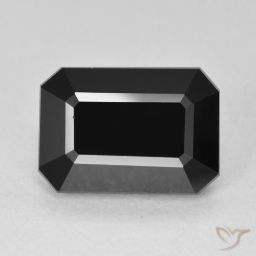 6.09ct Naturel Schorl Tourmaline, Taille émeraude, Opaque