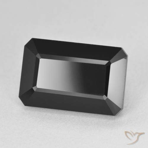 Tourmaline Schorl naturelle Octogone / coupe Émeraude, 9.48 ct, Opaque