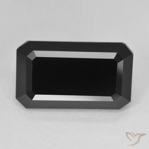 11.61ct Naturel Schorl Tourmaline, Taille émeraude, Opaque