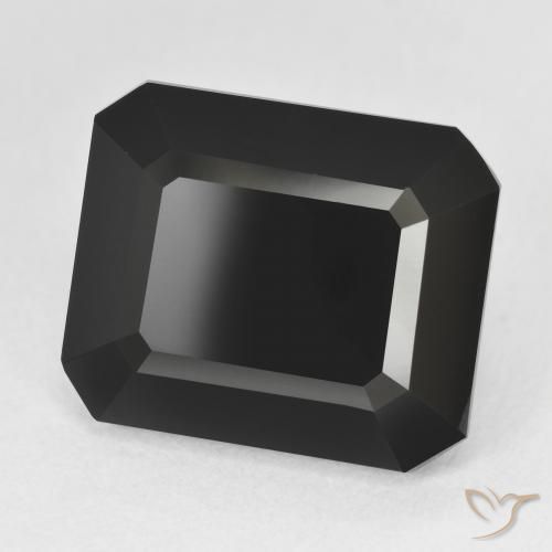 Tourmaline Schorl naturelle Octogone / coupe Émeraude, 13.41 ct, Opaque