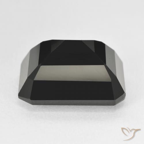 Tourmaline Schorl naturelle Octogone / coupe Émeraude, 13.41 ct, Opaque