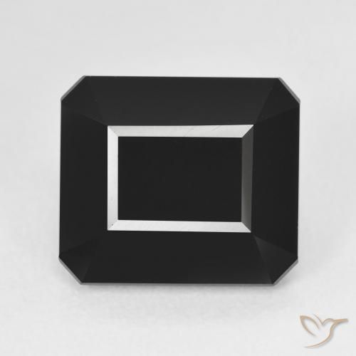 9.56ct Naturel Schorl Tourmaline, Taille émeraude, Opaque