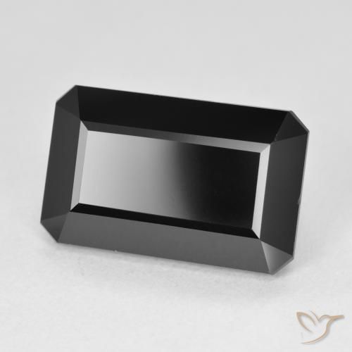 Tourmaline Schorl naturelle Octogone / coupe Émeraude, 9.61 ct, Opaque