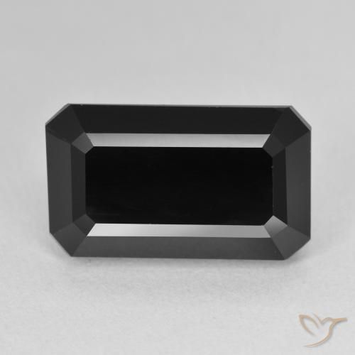 11.38ct Naturel Schorl Tourmaline, Taille émeraude, Opaque