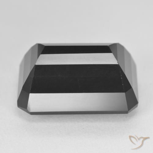 Tourmaline Schorl naturelle Octogone / coupe Émeraude, 25.38 ct, Opaque