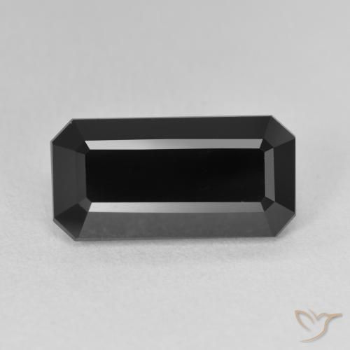 5.29ct Naturel Schorl Tourmaline, Taille émeraude, Opaque