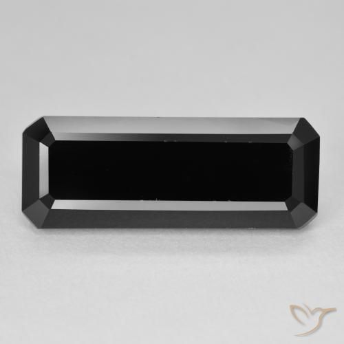 11.56ct Naturel Schorl Tourmaline, Taille émeraude, Opaque