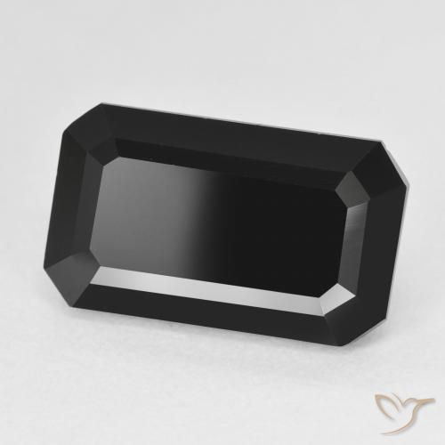 Tourmaline Schorl naturelle Octogone / coupe Émeraude, 10.21 ct, Opaque