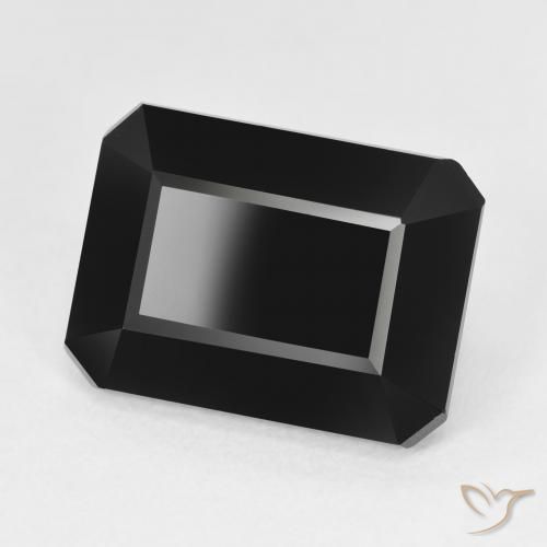 Tourmaline Schorl naturelle Octogone / coupe Émeraude, 10.29 ct, Opaque