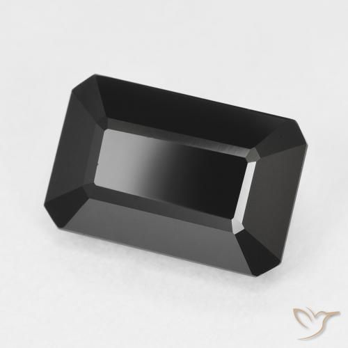 Tourmaline Schorl naturelle Octogone / coupe Émeraude, 3.98 ct, Opaque