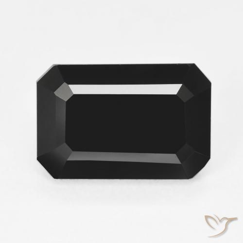 6.37ct Naturel Schorl Tourmaline, Taille émeraude, Opaque