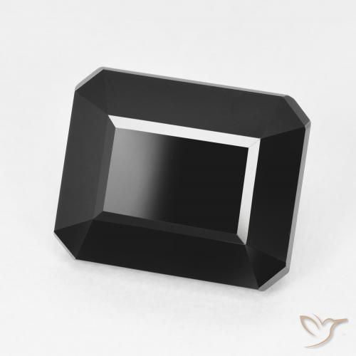 Tourmaline Schorl naturelle Octogone / coupe Émeraude, 7.04 ct, Opaque