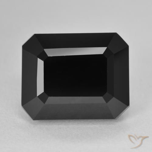 11.95ct Naturel Schorl Tourmaline, Taille émeraude, Opaque
