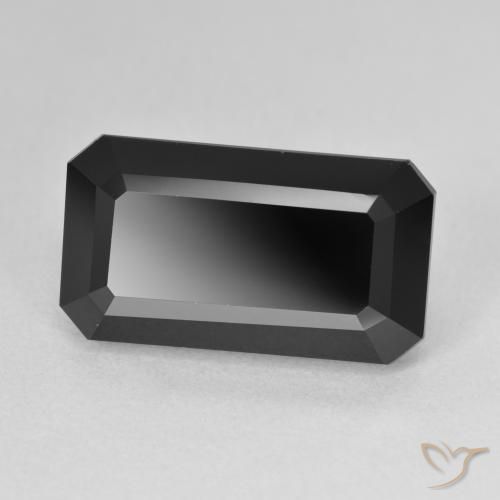 Tourmaline Schorl naturelle Octogone / coupe Émeraude, 10.96 ct, Opaque
