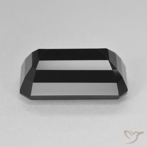 Tourmaline Schorl naturelle Octogone / coupe Émeraude, 10.96 ct, Opaque
