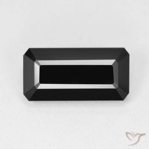 5.25ct Naturel Schorl Tourmaline, Taille émeraude, Opaque
