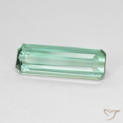 Tourmaline Vert menthe léger naturelle Octogone / coupe Émeraude, 4.12 ct, VVS-VS