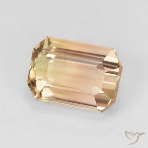 Tourmaline Doré pêche léger naturelle Octogone / coupe Émeraude, 5.60 ct, SI