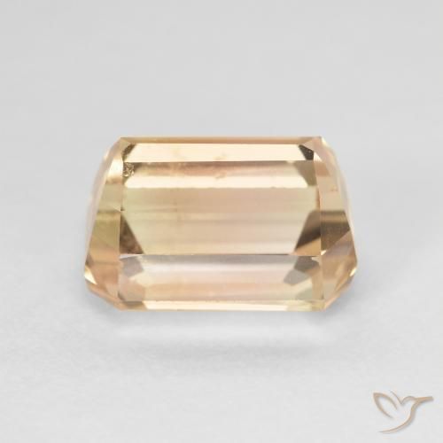 Tourmaline Doré pêche léger naturelle Octogone / coupe Émeraude, 5.60 ct, SI