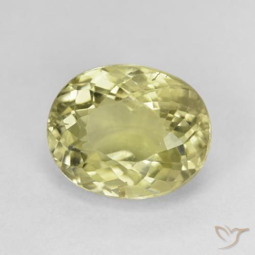 Tourmaline Jaune verdâtre naturelle ovale, 6.33 ct, VS-SI
