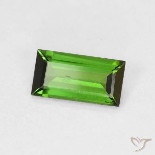 Tourmaline Medium Dark-Green naturelle Baquette, 0.83 ct, SI