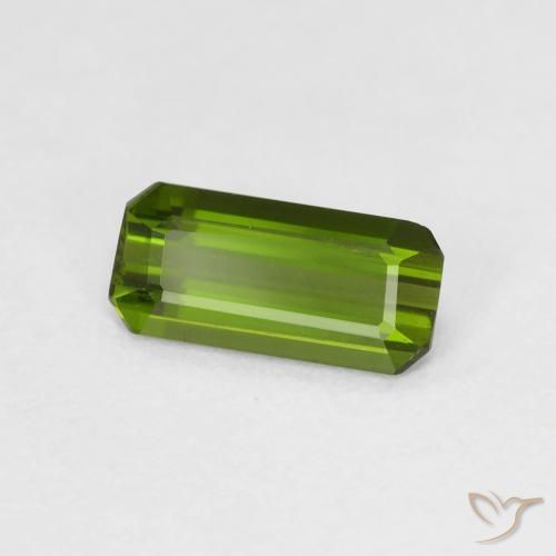 Tourmaline Vert foncé naturelle Octogone / coupe Émeraude, 0.88 ct, VS-SI