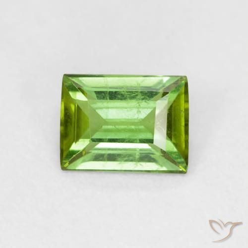 0.66ct Naturel Vert moyen Tourmaline, Baquette, VS-SI