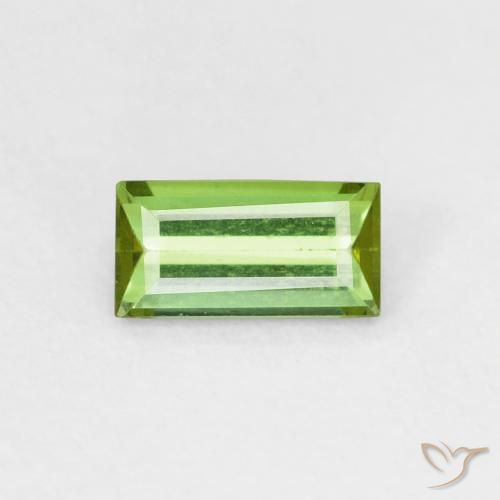 0.60ct Naturel Vert terre Tourmaline, Baquette, VVS-VS