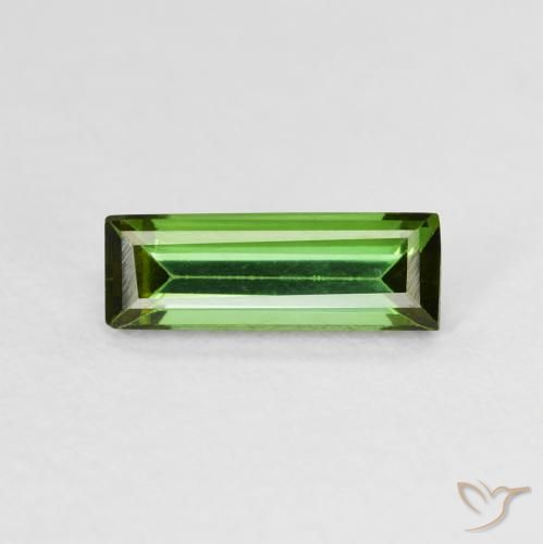 Tourmaline Vert foncé naturelle Baquette, 0.72 ct, VVS-VS