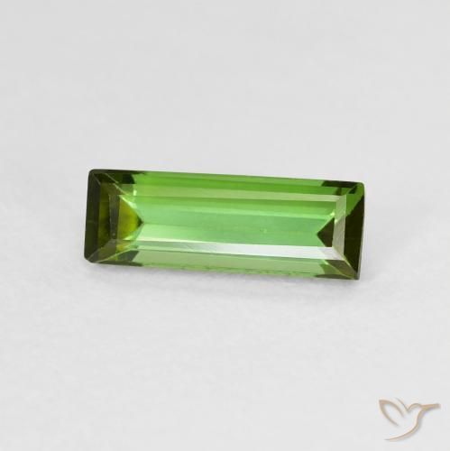Tourmaline Vert foncé naturelle Baquette, 0.72 ct, VVS-VS