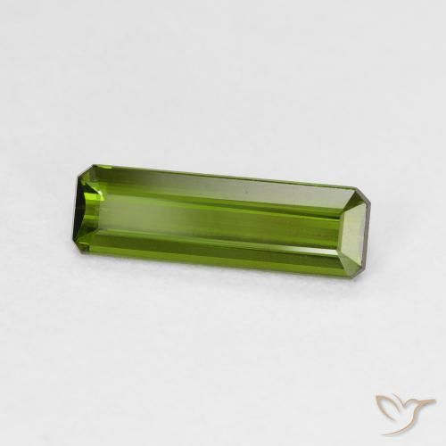 Tourmaline Vert foncé naturelle Octogone / coupe Émeraude, 1.28 ct, VVS-VS