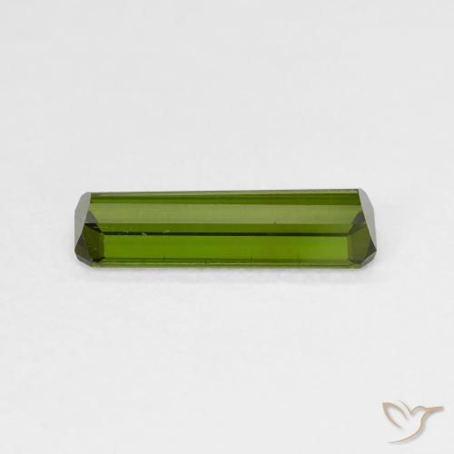 Tourmaline Vert foncé naturelle Octogone / coupe Émeraude, 1.28 ct, VVS-VS