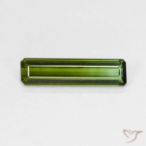 1.33ct Naturel Vert terreux Tourmaline, Taille émeraude, VS