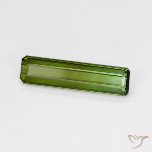 Tourmaline Vert terreux naturelle Octogone / coupe Émeraude, 1.33 ct, VS