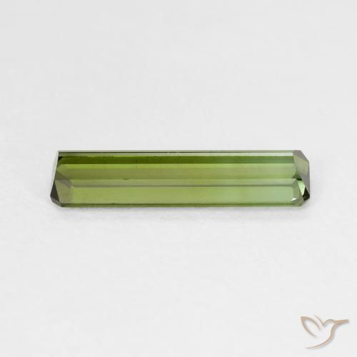 Tourmaline Vert terreux naturelle Octogone / coupe Émeraude, 1.33 ct, VS