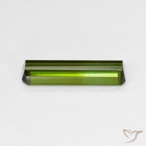 Tourmaline Vert terreux naturelle Octogone / coupe Émeraude, 1.52 ct, VS