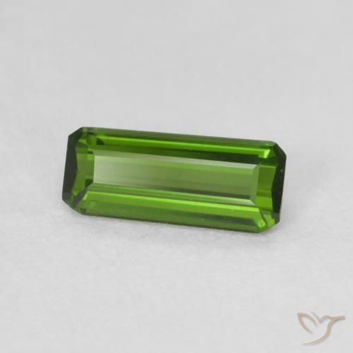 Tourmaline Vert moyen naturelle Octogone / coupe Émeraude, 0.77 ct, VVS