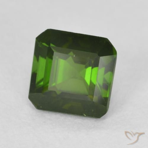 Tourmaline Vert foncé naturelle Octogone / coupe Émeraude, 0.86 ct, VS