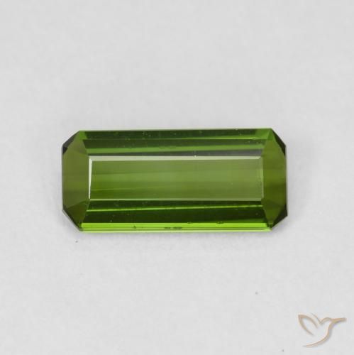 0.84ct Naturel Vert terreux Tourmaline, Taille émeraude, VVS