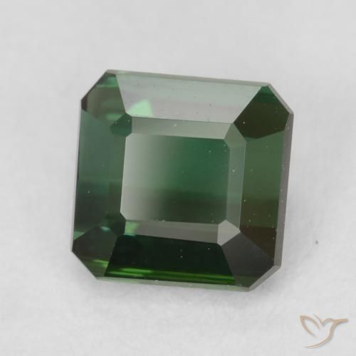 Tourmaline Vert foncé naturelle Octogone / coupe Émeraude, 1.13 ct, VVS