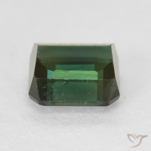 Tourmaline Vert foncé naturelle Octogone / coupe Émeraude, 1.13 ct, VVS