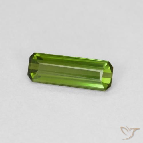 Tourmaline Vert foncé naturelle Octogone / coupe Émeraude, 0.60 ct, VVS