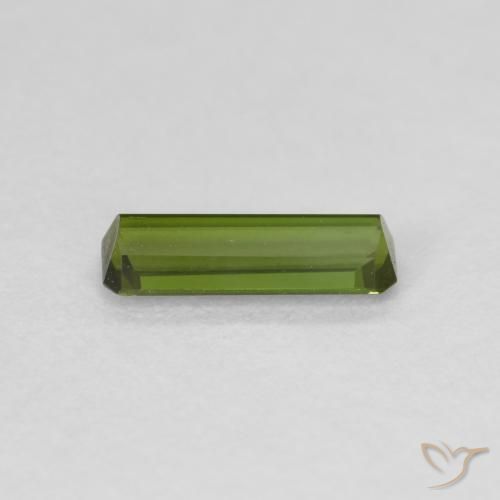 Tourmaline Vert foncé naturelle Octogone / coupe Émeraude, 0.60 ct, VVS