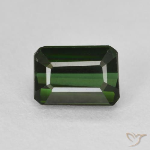 1.46ct Naturel Vert très foncé Tourmaline, Taille émeraude, VVS