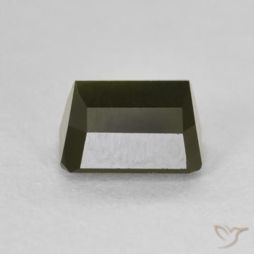Tourmaline Vert très foncé naturelle Octogone / coupe Émeraude, 1.46 ct, VVS