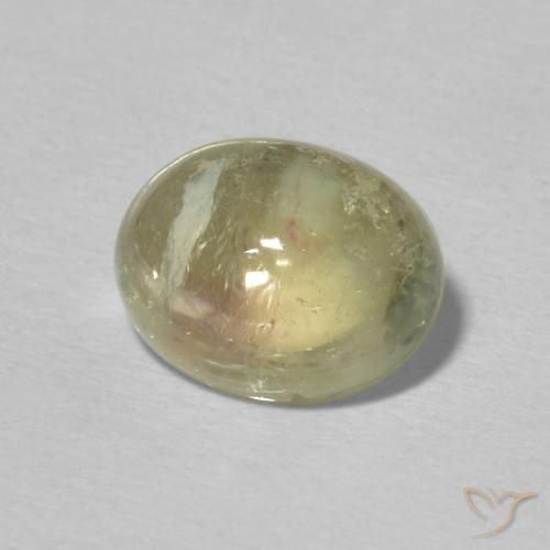 Tourmaline Vert jaunâtre naturelle ovale, 2.44 ct, Transparent