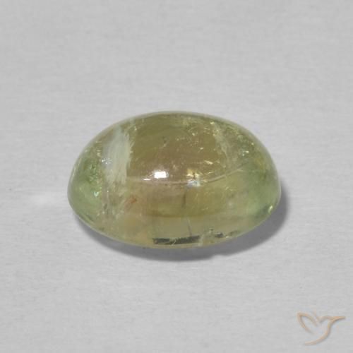 Tourmaline Vert jaunâtre naturelle ovale, 2.44 ct, Transparent
